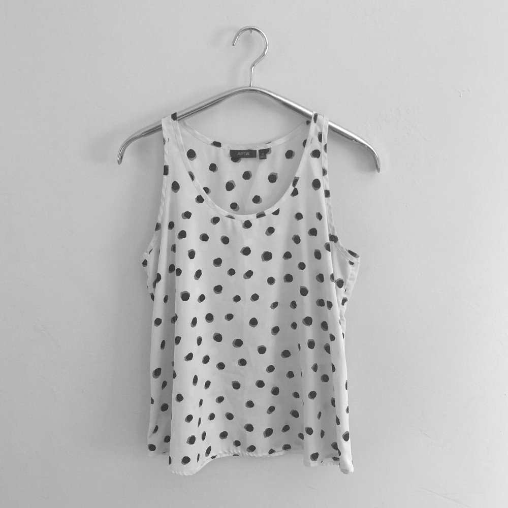 Black & White Polka Dot Sleeveless Blouse